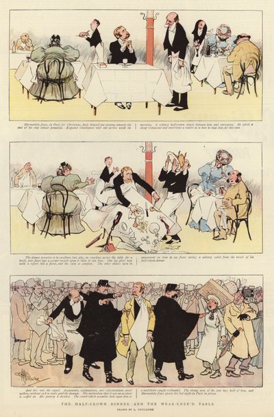 Das Halbkronen-Dinner und der schwache Knie-Tisch von Albert Guillaume